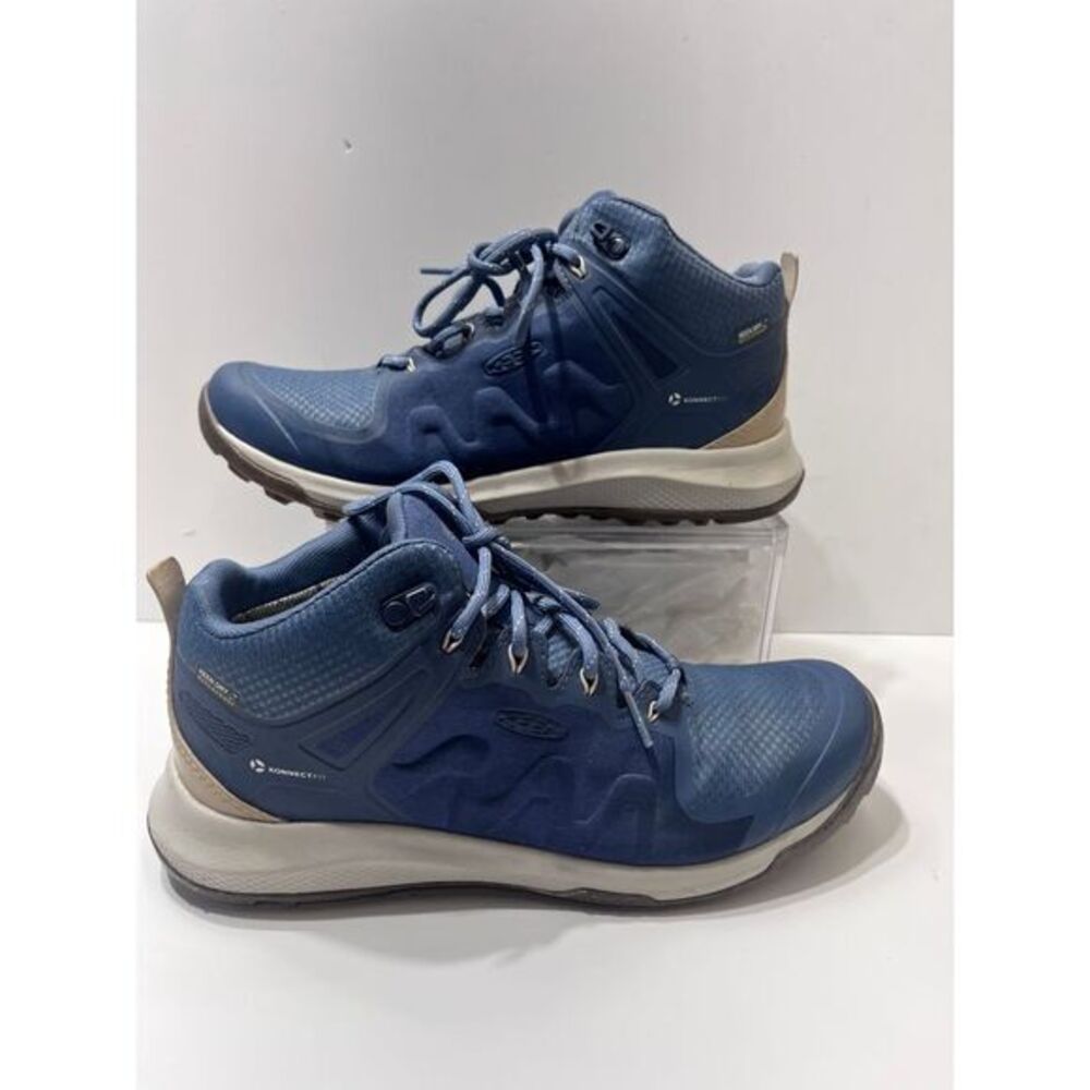 KEEN‎ Womens Explore Mid Waterproof Hiking Boots Blue Gray Outdoor SZ 9